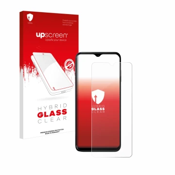 Face avant d’un emballage produit avec le logo de la marque upscreen. À côté, l’appareil Nokia G60 5G est représenté avec la p