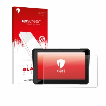 Face avant d’un emballage produit avec le logo de la marque upscreen. À côté, l’appareil Carpuride W702B 7