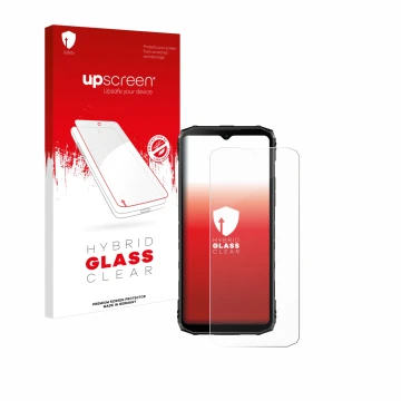 Face avant d’un emballage produit avec le logo de la marque upscreen. À côté, l’appareil Doogee Blade 10 Ultra est représenté 