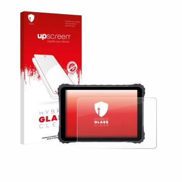 Face avant d’un emballage produit avec le logo de la marque upscreen. À côté, l’appareil Topicon MDT865 est représenté avec la
