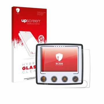 Face avant d’un emballage produit avec le logo de la marque upscreen. À côté, l’appareil Skytraxx 5 Mini est représenté avec l