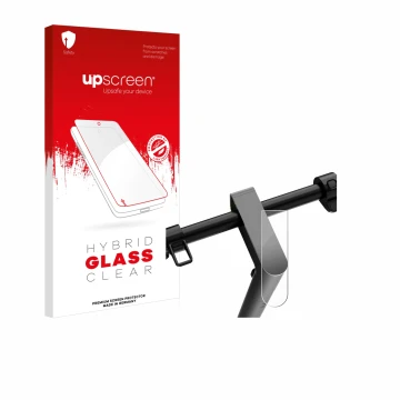 Face avant d’un emballage produit avec le logo de la marque upscreen. À côté, l’appareil Navee S65 est représenté avec la prot