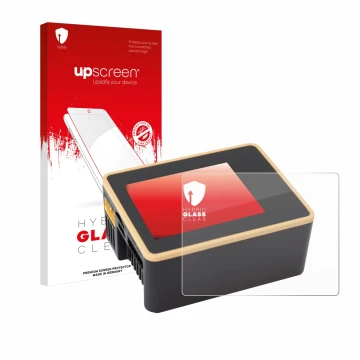 Face avant d’un emballage produit avec le logo de la marque upscreen. À côté, l’appareil Junsi iCharger X6 est représenté avec