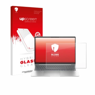 Face avant d’un emballage produit avec le logo de la marque upscreen. À côté, l’appareil HP ProBook 460 G11 est représenté ave