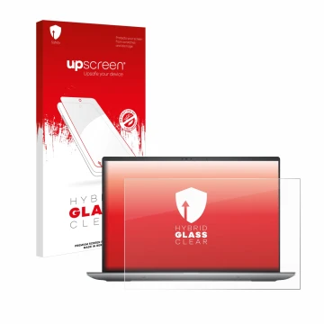 Face avant d’un emballage produit avec le logo de la marque upscreen. À côté, l’appareil Dell Precision 5690 Workstation est r