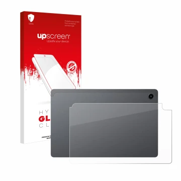 Face avant d’un emballage produit avec le logo de la marque upscreen. À côté, l’appareil Alldocube iPlay 60 Mini Pro (Arrière)