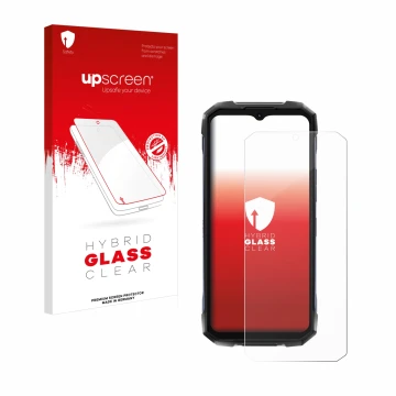 Face avant d’un emballage produit avec le logo de la marque upscreen. À côté, l’appareil Hotwav Hyper 7 Pro est représenté ave