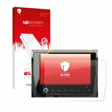 Face avant d’un emballage produit avec le logo de la marque upscreen. À côté, l’appareil Xzent F-285 est représenté avec la pr