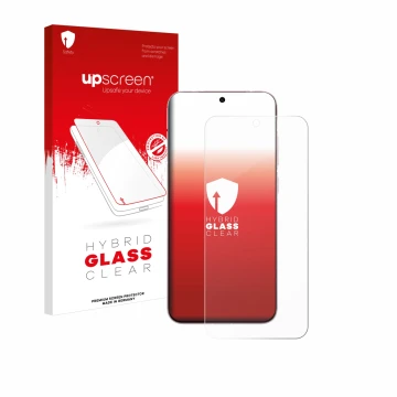 Face avant d’un emballage produit avec le logo de la marque upscreen. À côté, l’appareil Vivo X200 Pro mini est représenté ave