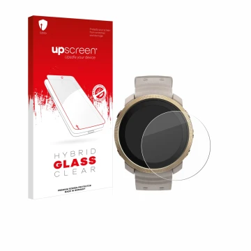 Face avant d’un emballage produit avec le logo de la marque upscreen. À côté, l’appareil Polar Vantage M3 est représenté avec 