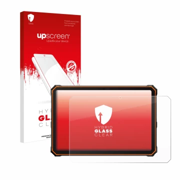 Face avant d’un emballage produit avec le logo de la marque upscreen. À côté, l’appareil Blackview Active 10 Pro 10.95