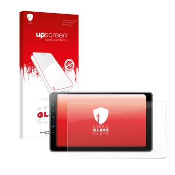 Face avant d’un emballage produit avec le logo de la marque upscreen. À côté, l’appareil Pioneer SPH-DA97DAB est représenté av