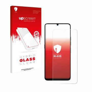 Face avant d’un emballage produit avec le logo de la marque upscreen. À côté, l’appareil Umidigi G9 5G est représenté avec la 