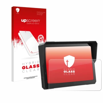 Face avant d’un emballage produit avec le logo de la marque upscreen. À côté, l’appareil Carpuride W702 Pro 7