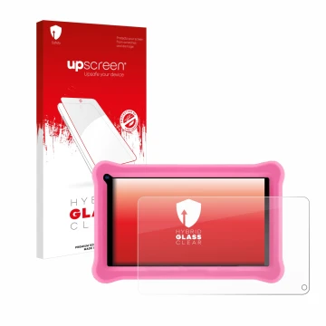 Face avant d’un emballage produit avec le logo de la marque upscreen. À côté, l’appareil Sumtab K708 7.1