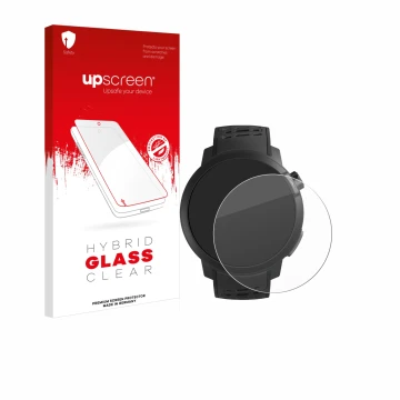 Face avant d’un emballage produit avec le logo de la marque upscreen. À côté, l’appareil Coros Pace Pro est représenté avec la