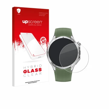 Face avant d’un emballage produit avec le logo de la marque upscreen. À côté, l’appareil OnePlus Watch 3 est représenté avec l