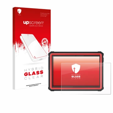 Face avant d’un emballage produit avec le logo de la marque upscreen. À côté, l’appareil Launch X-431 PRO3S+ Elite est représe