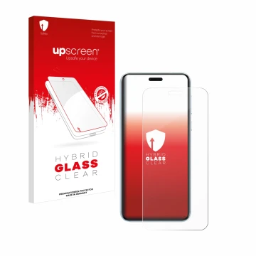 Face avant d’un emballage produit avec le logo de la marque upscreen. À côté, l’appareil Honor Magic 7 RSR est représenté avec