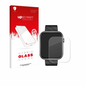 Face avant d’un emballage produit avec le logo de la marque upscreen. À côté, l’appareil Bekomiya Smartwatch 2