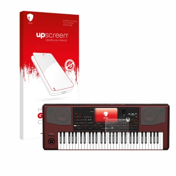 Face avant d’un emballage produit avec le logo de la marque upscreen. À côté, l’appareil KORG Pa700 est représenté avec la pro