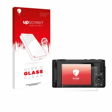 Face avant d’un emballage produit avec le logo de la marque upscreen. À côté, l’appareil Yashica City 200 est représenté avec 