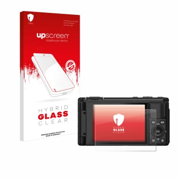 Face avant d’un emballage produit avec le logo de la marque upscreen. À côté, l’appareil Yashica City 100 est représenté avec 