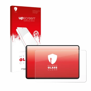 Face avant d’un emballage produit avec le logo de la marque upscreen. À côté, l’appareil Teclast T60 Plus est représenté avec 