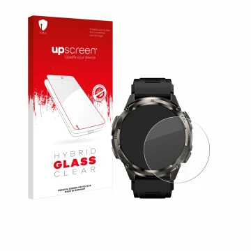 Face avant d’un emballage produit avec le logo de la marque upscreen. À côté, l’appareil Kospet Tank T3 Ultra 2 est représenté