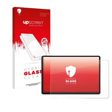 Face avant d’un emballage produit avec le logo de la marque upscreen. À côté, l’appareil Teclast P50 AI est représenté avec la