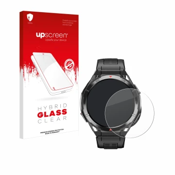 Face avant d’un emballage produit avec le logo de la marque upscreen. À côté, l’appareil Oukitel BT12 1.43