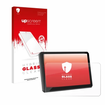 Face avant d’un emballage produit avec le logo de la marque upscreen. À côté, l’appareil Carpuride W712D 7