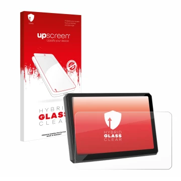 Face avant d’un emballage produit avec le logo de la marque upscreen. À côté, l’appareil Carpuride W702BS 7
