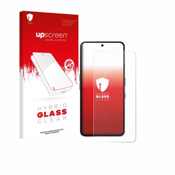 Face avant d’un emballage produit avec le logo de la marque upscreen. À côté, l’appareil Nothing Phone (3a) Pro est représenté