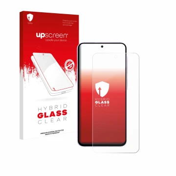 Face avant d’un emballage produit avec le logo de la marque upscreen. À côté, l’appareil Samsung Galaxy A56 5G est représenté 