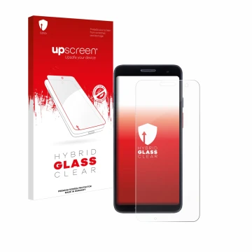 Face avant d’un emballage produit avec le logo de la marque upscreen. À côté, l’appareil Honeywell CT37 est représenté avec la