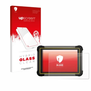 Face avant d’un emballage produit avec le logo de la marque upscreen. À côté, l’appareil Leica iCON CC170 est représenté avec 
