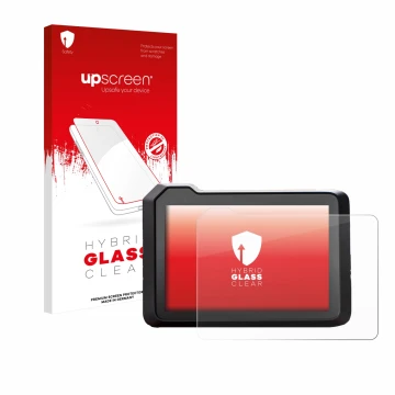 Face avant d’un emballage produit avec le logo de la marque upscreen. À côté, l’appareil KTM 1390 Super Duke R 2025 5