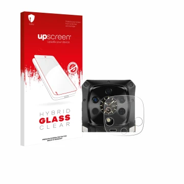 Face avant d’un emballage produit avec le logo de la marque upscreen. À côté, l’appareil Ulefone Armor 28 Ultra Thermal (Camér