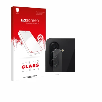 Face avant d’un emballage produit avec le logo de la marque upscreen. À côté, l’appareil Samsung Galaxy A26 5G Enterprise Edit