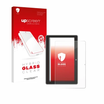 Face avant d’un emballage produit avec le logo de la marque upscreen. À côté, l’appareil Lenovo Tab TB311 XU est représenté av