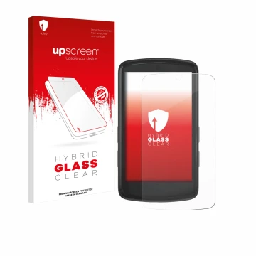 Face avant d’un emballage produit avec le logo de la marque upscreen. À côté, l’appareil Bryton Rider S810 est représenté avec