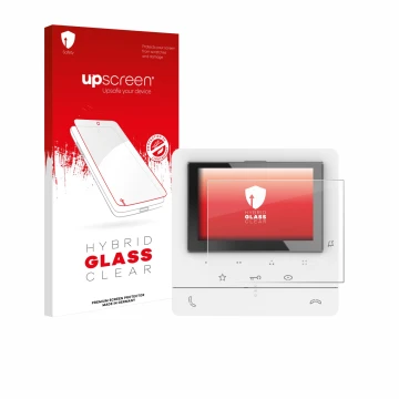 Face avant d’un emballage produit avec le logo de la marque upscreen. À côté, l’appareil Biticino 344672 est représenté avec l