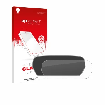 Face avant d’un emballage produit avec le logo de la marque upscreen. À côté, l’appareil Audi S3 8Y (2024) est représenté avec