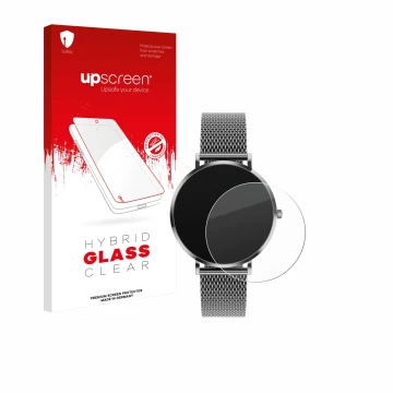 Face avant d’un emballage produit avec le logo de la marque upscreen. À côté, l’appareil Pireware Amory 5 est représenté avec 