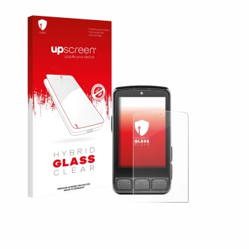 Face avant d’un emballage produit avec le logo de la marque upscreen. À côté, l’appareil Wahoo Elemnt Roam 3 est représenté av