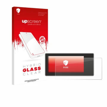 Face avant d’un emballage produit avec le logo de la marque upscreen. À côté, l’appareil Acta Berg Radio est représenté avec l