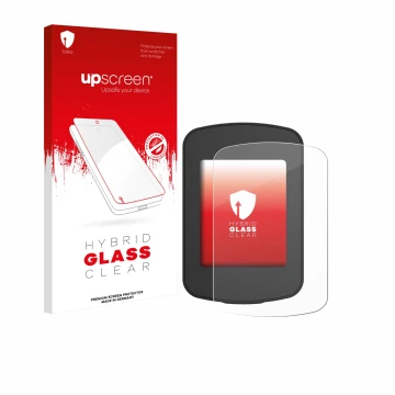 Face avant d’un emballage produit avec le logo de la marque upscreen. À côté, l’appareil Decathlon Van Rysel GPS 100 est repré