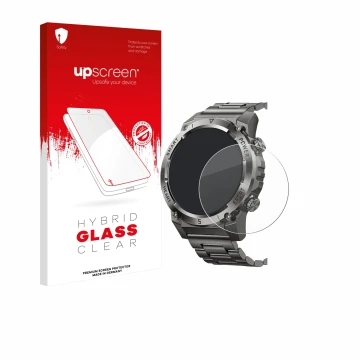 Face avant d’un emballage produit avec le logo de la marque upscreen. À côté, l’appareil Naixues 55G 1.46