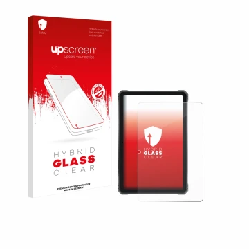 Face avant d’un emballage produit avec le logo de la marque upscreen. À côté, l’appareil Hotwav R9 Plus est représenté avec la